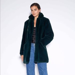 Faux fur medium length coat, NWT